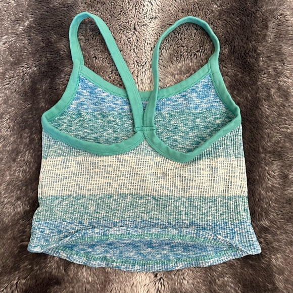 Natural Reflections Blue Striped Cropped Tank Top - Picture 3 of 6